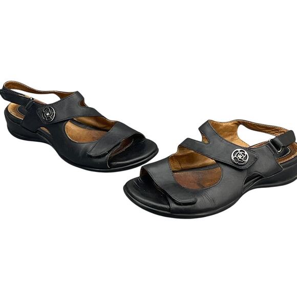 Clarks Artisan Tiffani Aldora Black Leather Slingback Comfort Sandal Women 7.5 - Picture 5 of 12